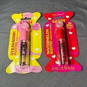 2 NEW Candy Lip Gloss - Strawberry & Watermelon Scented NWT